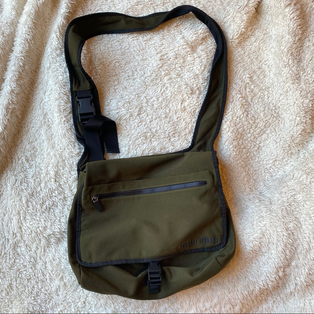 Miu Miu archive crossbody/sling/waist khaki bag from 1999